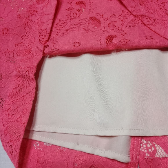 NWT H&M Pink Lace Zip Back Skirt - Picture 3 of 6